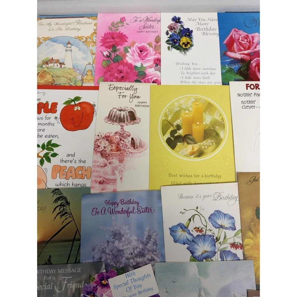 Vintage Birthday Cards Some Fronts ONLY Scrapbooking Crafts Decoupage Lot of 50+